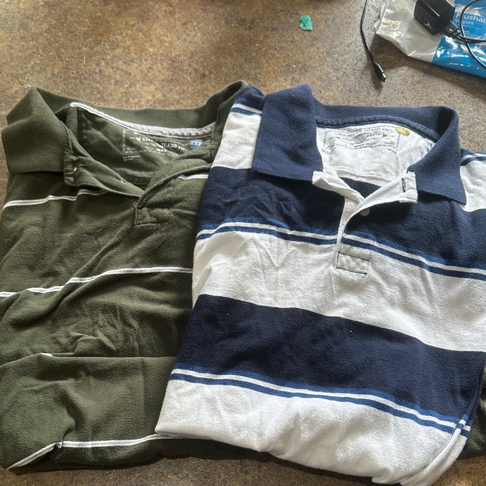 Wrangler Striped Polo Shirts in Green and Blue